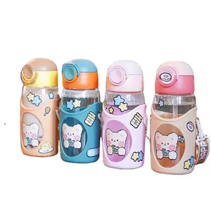 Phim Hoạt Hình 3D Sticker 520Ml Trẻ Em Của Chai Nước Xách Tay Trẻ Em Trường Thể Thao Nhựa Uống Chai Với Sợi Dây Thừng