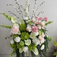 Vente en gros de centre de table floral artificiel pour mariage, arrangement floral en soie pour la table de réception de mariage, décoration de fête