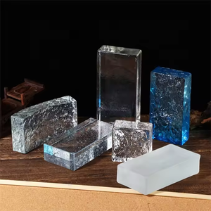 Pared de partición de grano de hielo transparente de doble cara, barra de ladrillo de cristal, pared de fondo de sala de estar, ladrillo de vidrio cuadrado impreso UV - Product Image 3