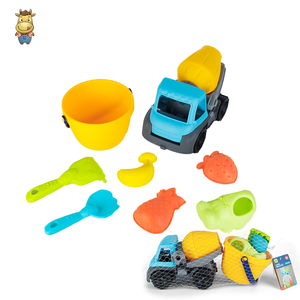 Ensemble de seaux de plage pour enfants, 8 pièces, avec moules de camion malaxeur à béton, jouets d'été - Product Image 4