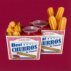 カスタムエコフレンドリー生分解性使い捨てチュロスボックス包装（ディップカップ付き、食品グレード、リサイクル可能な段ボール） - Product Image 2