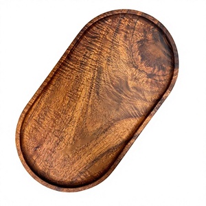 Assiette en bois naturel multi-formes, résistante à la chaleur, écologique, fabriquée au Vietnam, pour la cuisine - Product Image 1