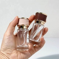 Botella de Perfume de Vidrio Transparente al por Mayor, Botella de Perfume Cilíndrica de 20 ml, Botella de Perfume Vacía con Pulverizador y Tapa de Cuero