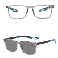 Photochromique ultra-léger sport cyclisme rectangle rivet photogray lunette pour hommes multifocale progressive lecture presbytie lunettes