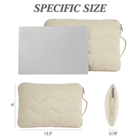 Logo personnalisé Sac d'ordinateur en peluche 13 14 pouces Pochette d'ordinateur en peluche matelassée avec poignée