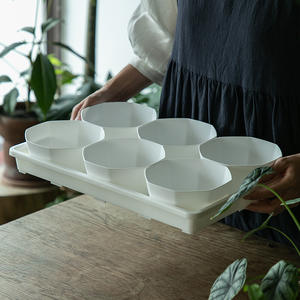 Portabottiglie in plastica per vivaio piccolo vassoio di acqua quadrata nera addensata succulenta - Product Image 1