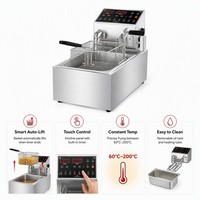 Friteuse électrique automatique professionnelle 6L 3.5kW à levage automatique pour restaurants, snack-bars et fournisseurs de services alimentaires