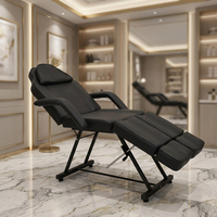 Fauteuil de tatouage réglable à jambes séparées, lit de beauté inclinable multi-sections, table de soin spa et pédicure pour salon de beauté et clinique