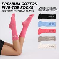 Chaussettes à cinq doigts en coton peigné pour femmes avec logo personnalisé, sans couture, respirantes, pour yoga, pilates, athlétiques, socquettes, chaussettes à doigts, directement de l'usine