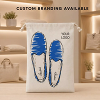 Sac de rangement pour chaussures en coton naturel avec cordon de serrage, personnalisable avec logo imprimé, idéal pour les voyages, la maison et le placard - Vente en gros
