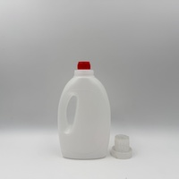 Bouteille en plastique vide de 1000 ml pour lessive avec poignée, conteneur blanc en PEHD pour détergent liquide avec bouchon doseur à vis