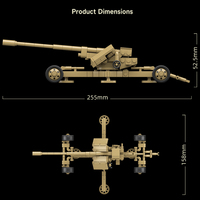 290 pièces 1:35 PAK 44 Canon anti-char lourd en blocs de construction, Kit de modèle d'artillerie militaire de la Seconde Guerre mondiale, Jouet de canon à assembler soi-même