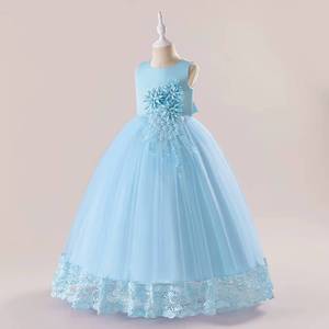 Vestido de Fiesta Largo con Flores para Niñas, Vestido de Princesa para Actuaciones, Cumpleaños y Eventos Formales - Product Image 2