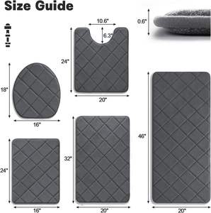 Ensemble <span class=keywords><strong>de</strong></span> <span class=keywords><strong>tapis</strong></span> <span class=keywords><strong>de</strong></span> <span class=keywords><strong>salle</strong></span> <span class=keywords><strong>de</strong></span> <span class=keywords><strong>bain</strong></span> Tabletex 5 pièces, <span class=keywords><strong>tapis</strong></span> <span class=keywords><strong>de</strong></span> <span class=keywords><strong>salle</strong></span> <span class=keywords><strong>de</strong></span> <span class=keywords><strong>bain</strong></span> en mousse à mémoire <span class=keywords><strong>de</strong></span> forme doux et antidérapant, ensemble <span class=keywords><strong>de</strong></span> <span class=keywords><strong>tapis</strong></span> <span class=keywords><strong>de</strong></span> <span class=keywords><strong>salle</strong></span> <span class=keywords><strong>de</strong></span> <span class=keywords><strong>bain</strong></span> absorbant l'eau pour les toilettes et le sol - Product Image 3