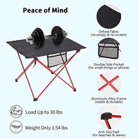 WOQI BBQ pique-nique table d'extérieur table pliante en tissu pour l'extérieur famille camping table à cadre en aluminium