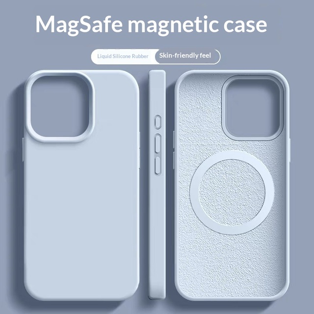 For iPhone 17 Pro Max Silicone Super Magnetic Full-Coverage Protective Phone Case with Plain Design and Skin-Friendly Texture