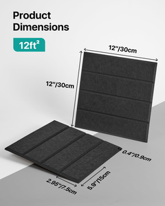 Panneaux acoustiques muraux 3D modernes à rainures, auto-adhésifs, en fibre <span class=keywords><strong>de</strong></span> polyester, absorbants le <span class=keywords><strong>son</strong></span>, pour la maison, le bureau et les intérieurs commerciaux - Product Image 2