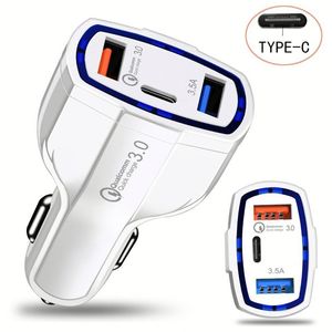 QC3.0 <b>USB</b> <b>Car</b> Charger 3 Ports Type C <b>USB</b> <b>Car</b> Charger Cigarette Lighter <b>Socket</b> Power Adapter - Product Image 3