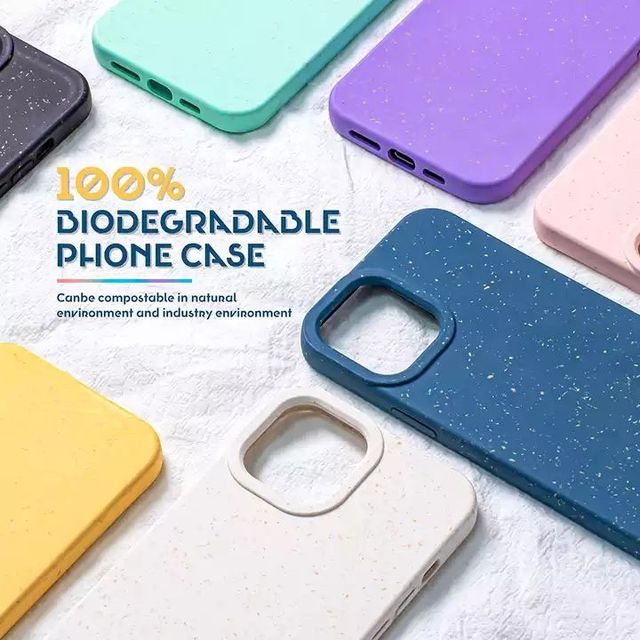 Biodegradable Phone Case 100% Recycled Pla Custom Eco Friendly Mobile Cases Wheat Straw for IPhone 13 14 15 Pro Max