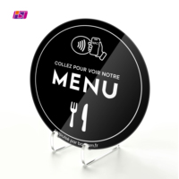 Autocollant de menu carré rond RFID NFC en époxy 100*100mm, étanche, carte de commentaires Google, impression QR personnalisée, étiquette NFC pour commande en restaurant intérieur