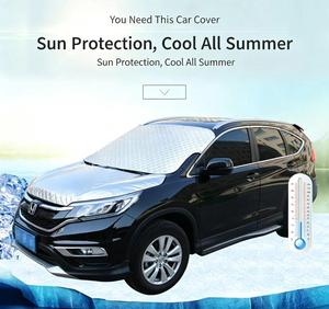 Housse de protection universelle <span class=keywords><strong>4</strong></span> saisons pour pare-brise de voiture, protection contre la neige et la glace, protection UV à 99 %, imperméable, anti-givre, anti-poussière, pare-soleil pour berline et SUV - Product Image 2