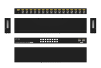 Commutateur KVM 16 ports vers 1 HDMI 4K 30Hz compatible multi-OS USB 2.0 et EDID avec télécommande IR et commutateur de panneau