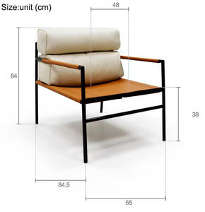 Modern Leisure Chair for Living Room Home Coffee Shop Single Lounge Chair Furniture Metal <b>Frame</b> Arm Chairs Saddle Leather Seat - Product Image 6