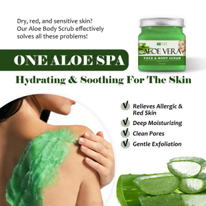 Mejor <span class=keywords><strong>Exfoliante</strong></span> Corporal Batido de Aloe Vera 500g, Crema <span class=keywords><strong>Exfoliante</strong></span> Facial Batida Natural <span class=keywords><strong>con</strong></span> <span class=keywords><strong>Glicerina</strong></span> para Rostro, Retiene la Humedad, Marca Privada - Product Image 3