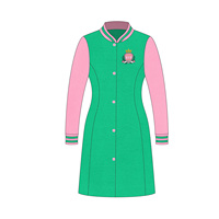 Personnalisez votre logo de marque Delta grecque |   Sigma |   Vêtements de sororité Theta DST, robe midi décontractée vintage à manches longues