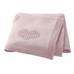 Manta de punto de algodón suave Mimixiong, recién llegada, adorable diseño de corazones, <span class=keywords><strong>para</strong></span> envolver a bebés niñas, regalo <span class=keywords><strong>para</strong></span> recién nacidos. - Product Image 1