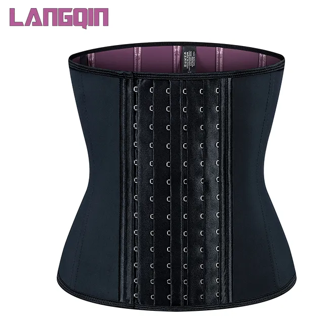 Langqin Abnehmen Black Sweat Fat LossTummy Control 6 Reihen Haken Plus Size Unterwäsche Frauen eine Korsett Taille Wrap Support