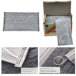 Mascarilla Facial Desechable de Tela No Tejida de 4 Capas con Filtro de Carbón Activado Negro y Orejeras - Product Image 2