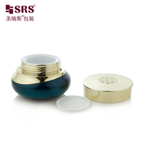 Pot en verre vide pour crème visage, 50 ml, emballage cosmétique de luxe avec bouchon doré