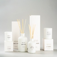 Ensemble d'huiles essentielles de luxe bouteille en verre diffuseur de roseaux avec emballage de luxe boîte-cadeau assainisseurs d'air pour la maison