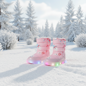 OZKIZ Korean Style LED Lights Kids Boots 2-7 Years Old Synthetic Upper Material Wholesale Children's Winter Fashion - Product Image 3
