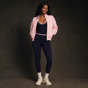 Women Pink Zip Up Jacket Stand Collar <b>Black</b> Tank Top <b>Leggings</b> Tracksuit Set Sporty Solid - Product Image 1