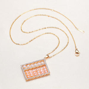 Joyería de Cobre Chapada en Oro de 14k al por Mayor, Oro Real, Accesorios de Abacus para Transmisiones en Vivo de Celebridades de Internet, Colgantes y Dijes de Perlas - Product Image 4