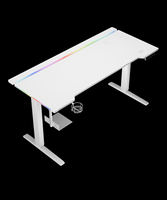 Bureau de jeu électrique réglable en hauteur avec lumières LED RGB et chargeur sans fil – Vente en gros