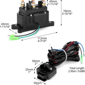 Kit de relé de cabrestante de 12V 300A para ATV, UTV, barco, vehículo todoterreno, relé de plástico de repuesto con arnés de cableado - Product Image 3