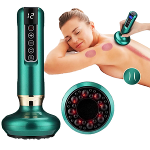 Masseur à <span class=keywords><strong>ventouses</strong></span> sous vide intelligent avec thérapie par lumière rouge et chaleur, appareil de raclage électrique sous vide pour le soulagement de la douleur, échantillon 7 jours - Product Image 1