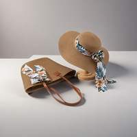 Ensemble chapeau de paille et sac tendance, vente flash, accessoires d'été pour femmes, chapeau de soleil vintage avec sac fourre-tout assorti pour les vacances