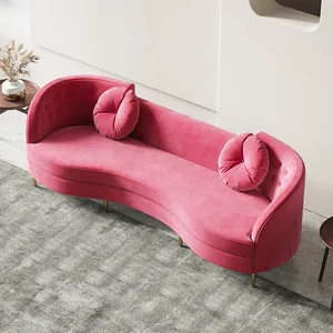 Легкий роскошный бархатный диван из нержавеющей стали