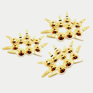 金メッキEeg電極ゴールドカップコネクタOEM ODM工場カスタムスタンプ小型真鍮部品サービス - Product Image 1