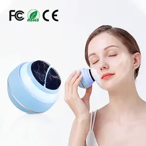 Guangdong Best Selling 10-in-1 ems micro-current silicone led facial brush high frequency sonic deep clean Electric pore cleaner