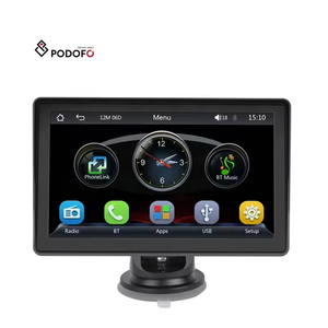 Lecteur multimédia portable pour voiture Podofo 7 pouces avec écran tactile, CarPlay sans fil, Android Auto, FM, BT, TF/USB/AUX, autoradio, émetteur FM - Product Image 1