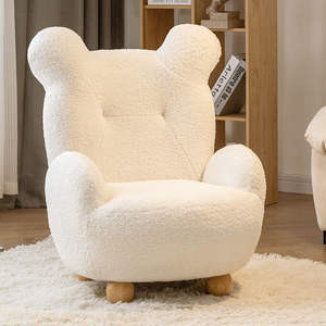 <span class=keywords><strong>Fauteuil</strong></span>-canapé pour enfants Little Bear, <span class=keywords><strong>fauteuil</strong></span> en laine d'agneau de dessin animé, pouf moelleux pour tout-petits, siège unique pour la chambre de bébé - Product Image 1