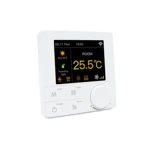 Termostato inteligente programable para el hogar, controlador de temperatura de 24V con WiFi, compatible con tuya 4 Pipe 3 velocidades de ventilador