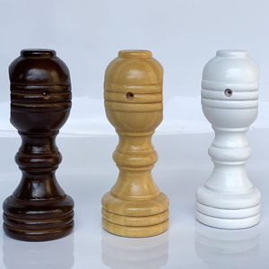 Tringle à rideau en bois de 35 mm, blanche, avec anneaux et accessoires - Product Image 2