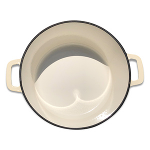 Produto de Fábrica Chinesa - Panela Redonda de Ferro Fundido Esmaltada Branca com Tampa - Product Image 1
