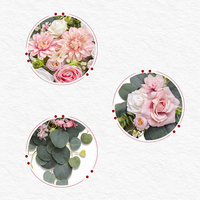 Guirlande florale artificielle avec roses et eucalyptus pour la décoration de mariage, arrangements floraux, arche, centre de table